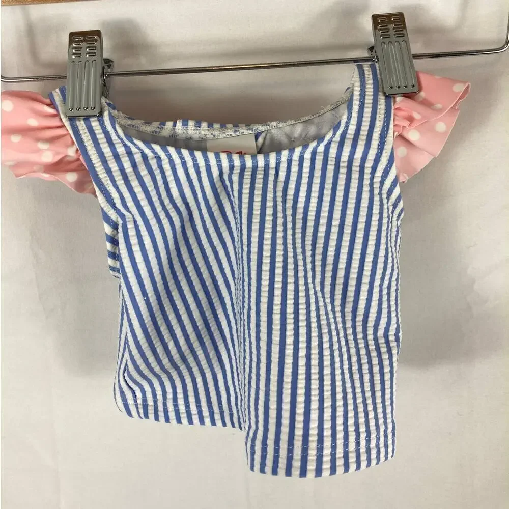 Ruffle Butts Striped Girls Swim Top size 3-6month